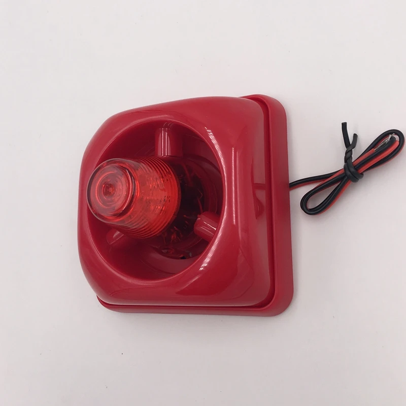 Security Alarm Speaker With Flash LED DC24V Alarm Siren Louder 100dB Fire Siren With Strobe For Conventional Fire Alarm System