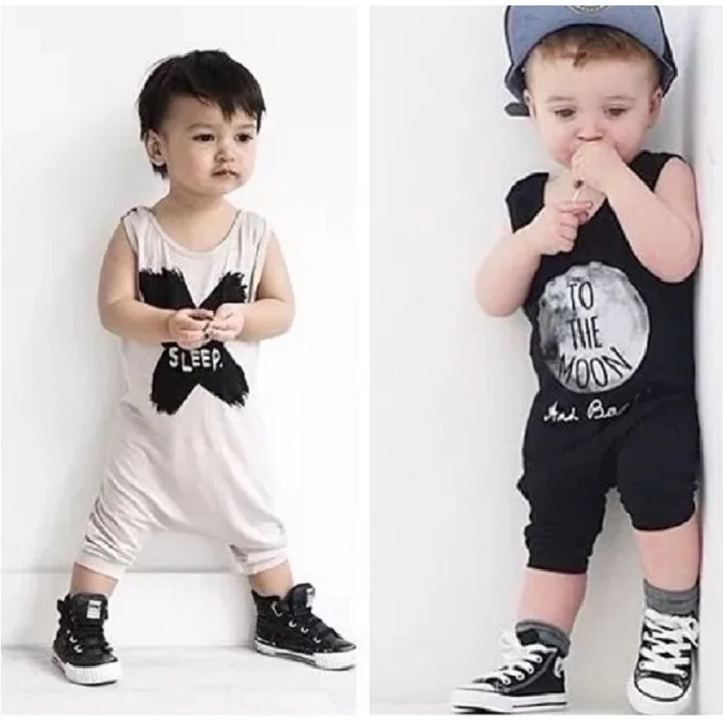 Hooyi Summer Baby Romper Shortall 100% Cotton Infant Jumpsuit No Sleep Moon Babies Bebe Roupas Newborn Fashion One-Piece Clothes