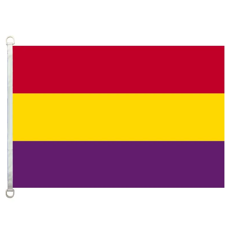 Espagnol republicain  national  flag,90*150CM size, 120g/m2 knitted polyester fabric,with two D ring