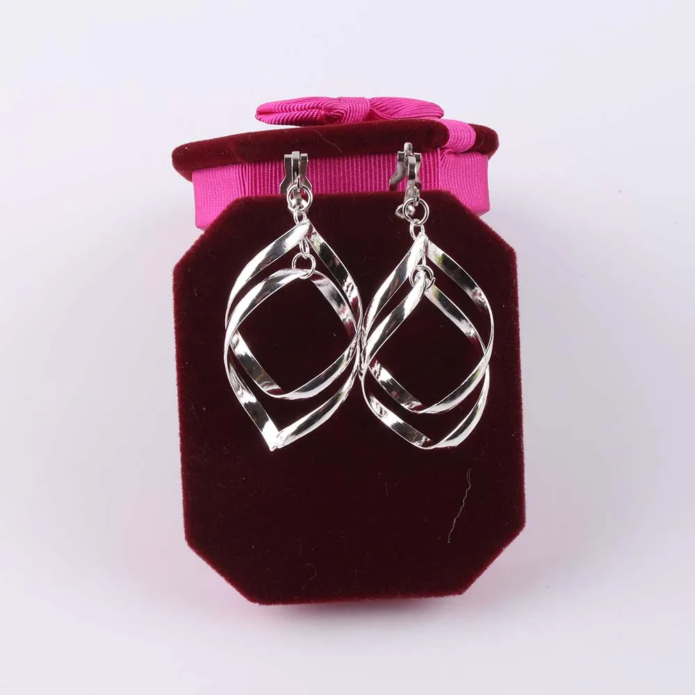 Charm Fashion Long Clip on earrings Women Gold Multilayer Hollow Metal No Pierced Earring  Jewelry