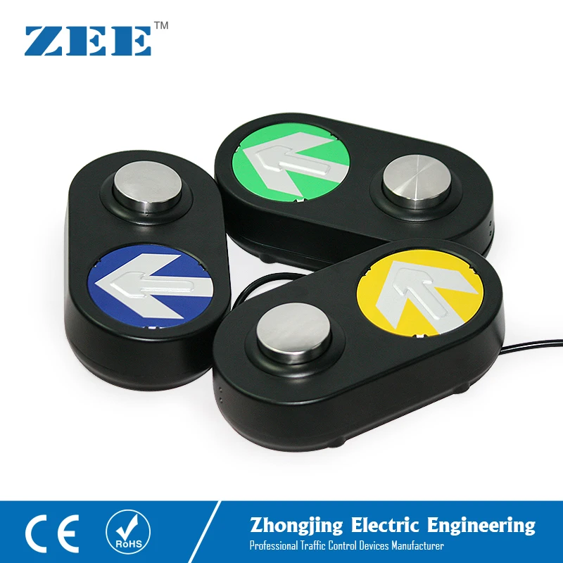การจราจรคนเดินเท้า Push ปุ่ม Pedestrian Traffic Light LED การจราจรปุ่มลูกศรสีดำที่อยู่อาศัย