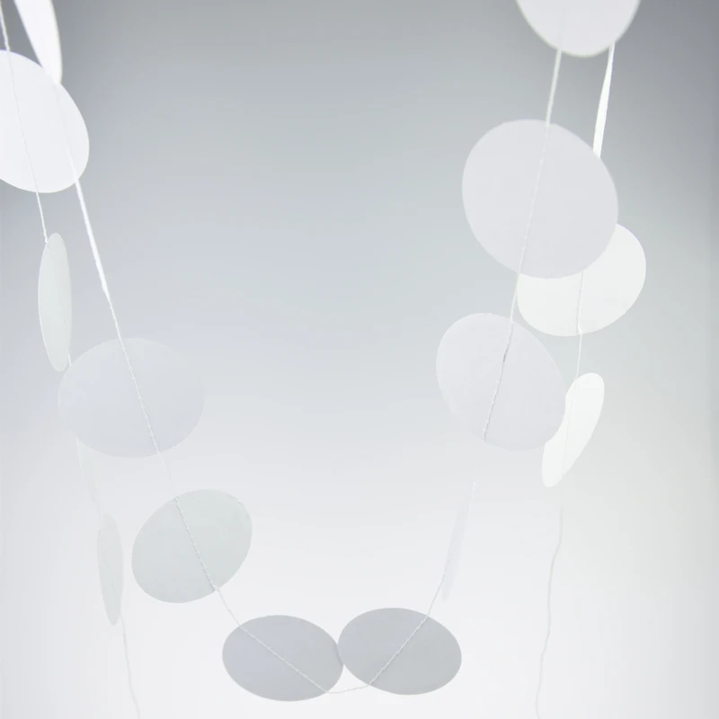 5.5cm*4m Pink White  Bunting Hanging Garland Valentine Birthday Party Wedding Shower Room Decoration Paper Round Circle String