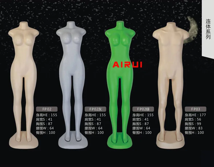 New Style Full Body Mannequin Plastic Female and Male Mannequins Without Head On Sale