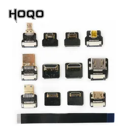 FPV HDMI Ribbon Cable Dual Up Angled HDMI 90 Degree HDMI Type A Male to Male FPC Flat Cord for Multicopter Aerial Photography