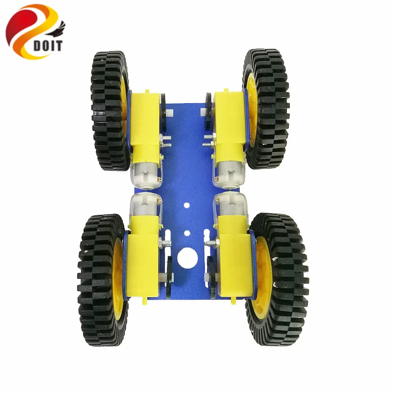 Smart Robot RC Car Kit mit 2 mm Aluminiumgehäuse, 4 Stück TT-Motor, 4 Stück 80 mm Gummirad für Arduino-Projekte