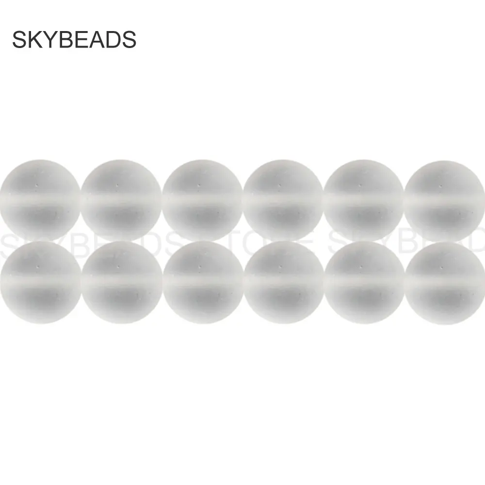 

Matte Natural Clear Crystal Stone Round 4 6 8 10 12mm Frosted Genuine White Crystals Quartz Beads for Jewelry Making Supplies