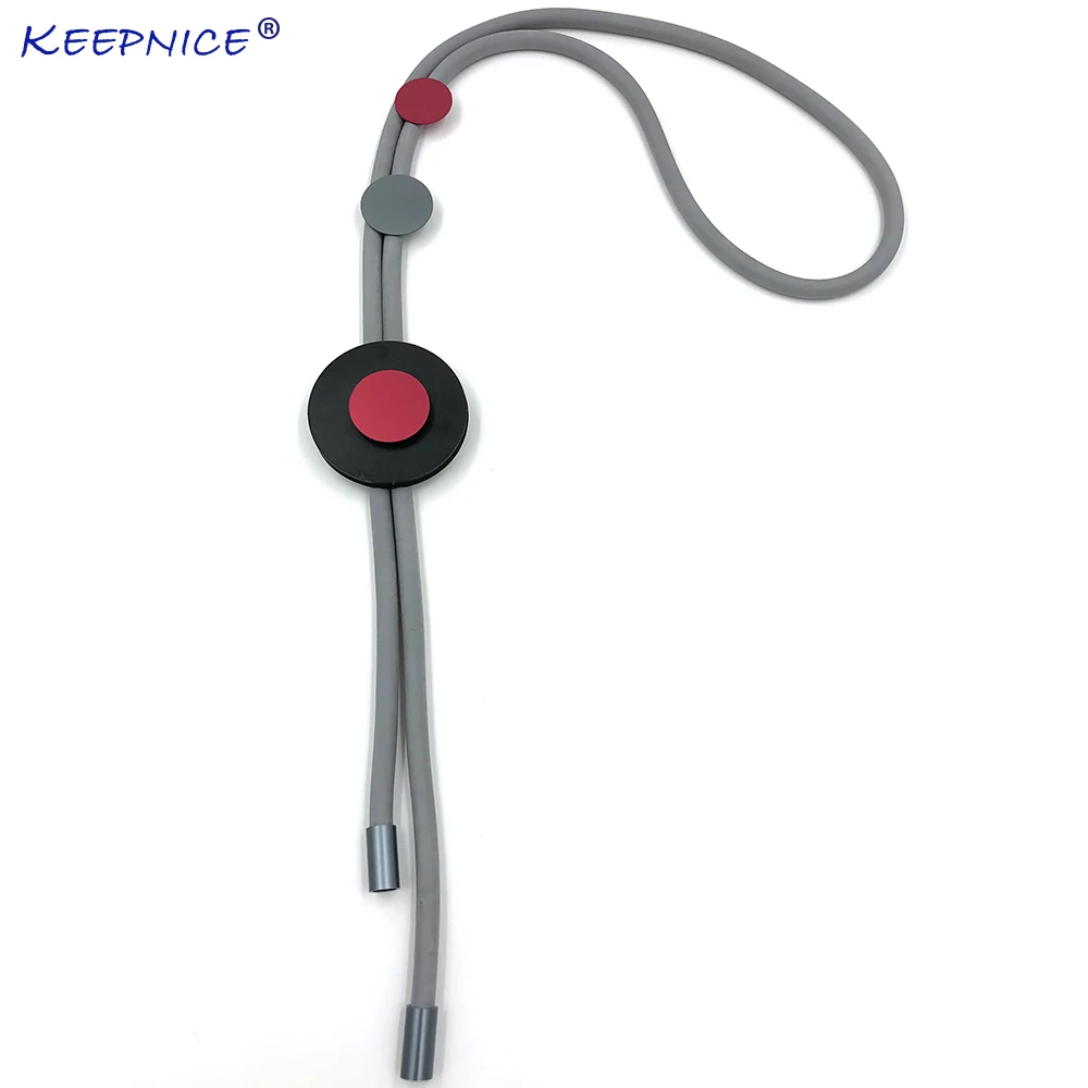 

2019 New shining Geometric shape Aluminum charm Rubber rope simple statement necklace clothes accessories for new office lady