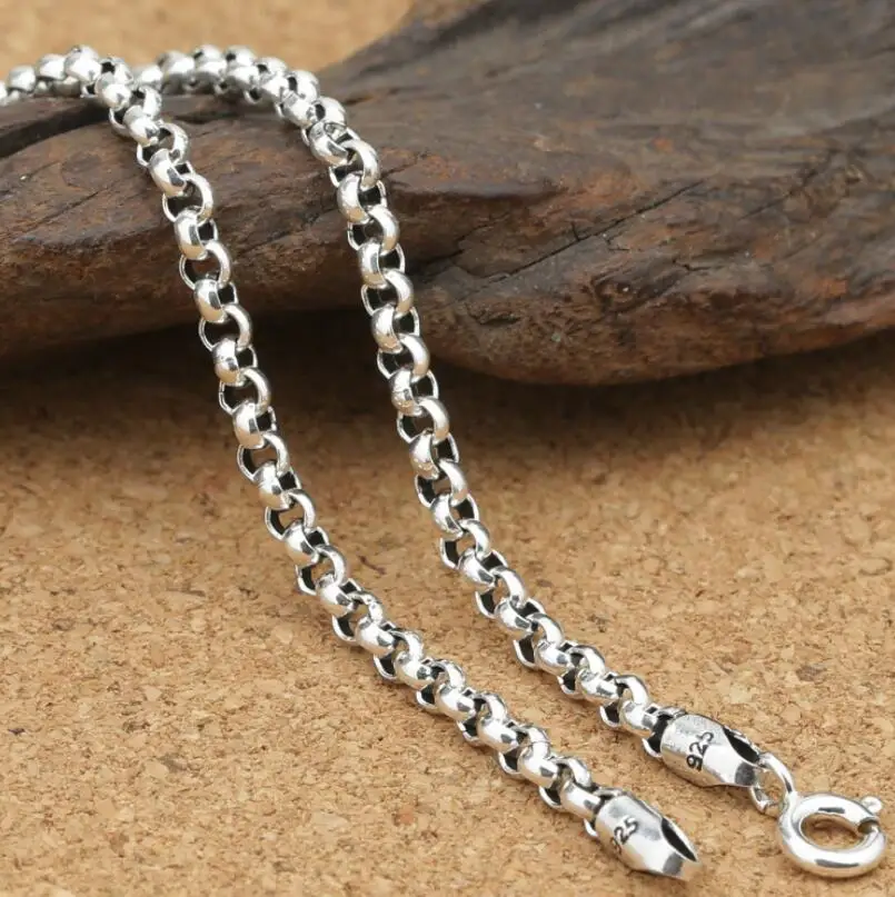 Unibabe Pure Silver 3mm Thick Cross O Link Chain S925 Necklace Sweater Chain Sterling 925 Silver Jewelry