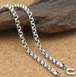 Unibabe-Collier à maillons O croisés en argent pur, pull JOSterling 925, bijoux optiques, JOS925, 3mm