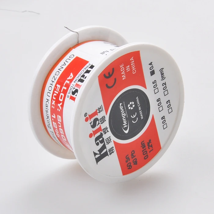 Kaisi 0.3/0.4/0.5/0.6mm Solder Wire Flux 1.2% Fine Soldering Wire Tin Solder Wire Sn60 / Pb40 for Precise Welding Works