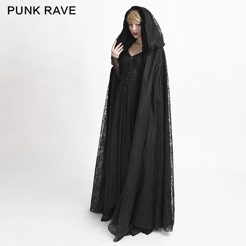 

Gothic style PUNK RAVE Y-629 flower pattern velvet fabric big Cloak