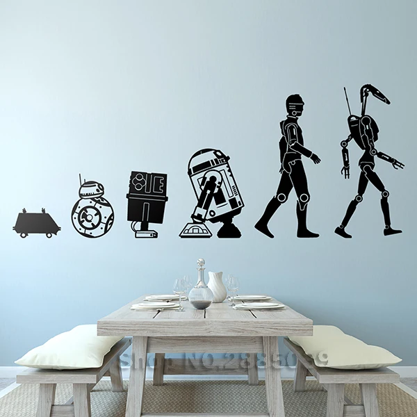 Evolution Droide Set Art Vinyl Wall Stickers For Dining Room Wall Decor Murals Creative Kids Room DIY Wall Decal Removable LC605