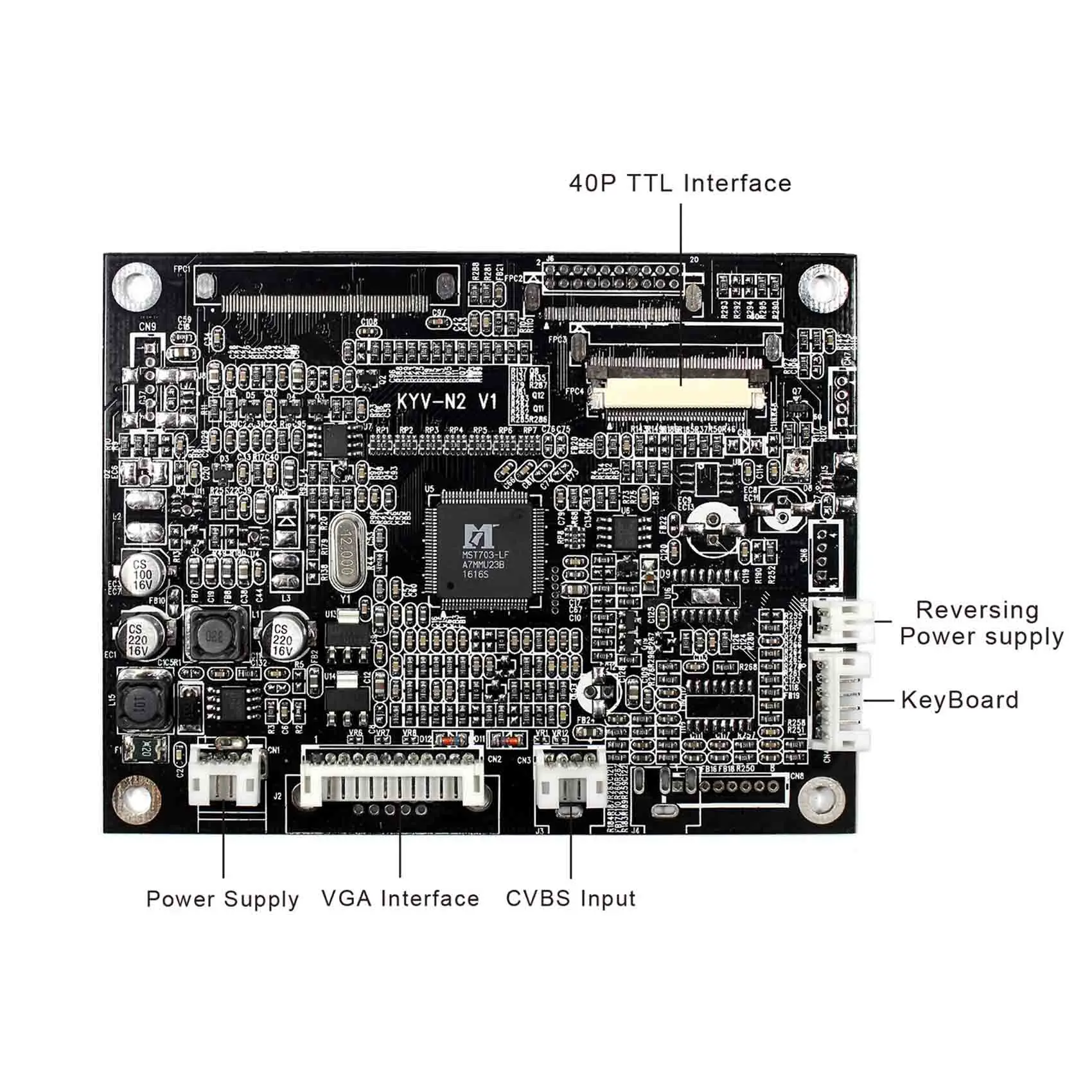 VGA av 逆転 lcd コントローラボード 7 インチ tft 液晶パネル AT070TN83 V1
