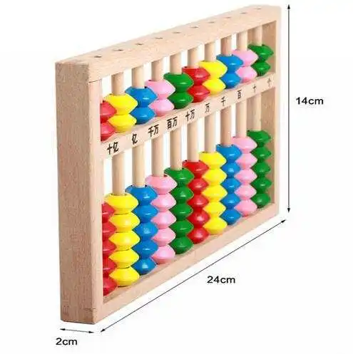 

10-row Child Wooden Calculate Abacus Bead Educational Mathematictoys Math Early Learning Arithmetic Addition Subtraction 2021