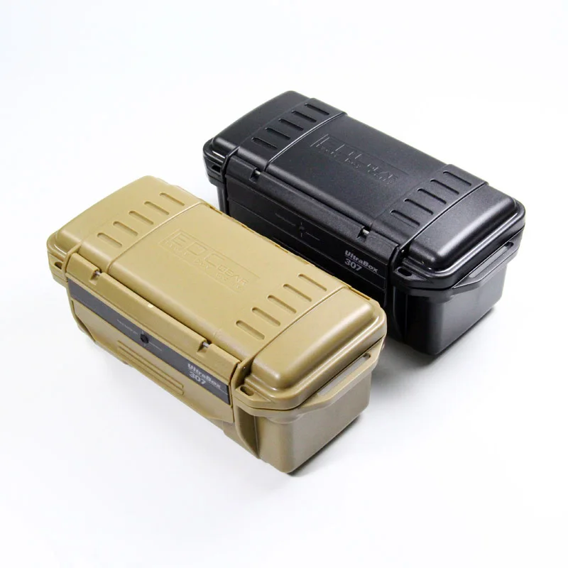 Outdoor Tool box Waterproof Shockproof Survival Storage Portable EDC Gear Case Container Carrying Dry Box With Bumper Rubber