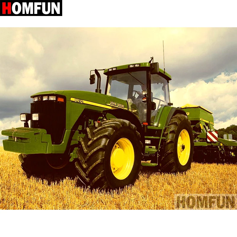 

HOMFUN Full Square/Round Drill 5D DIY Diamond Painting "Tractor Scenic" Embroidery Cross Stitch 5D Home Decor Gift A07549