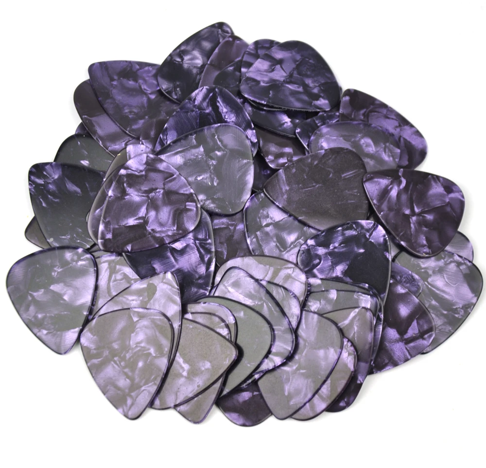 Lots of 50pcs Pearl Purple Blank Guitar Picks Plectrums Celluloid 0.71mm / 0.96mm