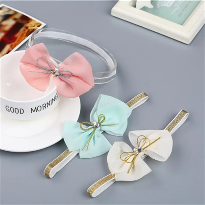 

10pcs Newborn Chiffon bowknot Headband Baby Girls spun gold Hair Bands Headwear Photography Props Child Kids Hair accessories