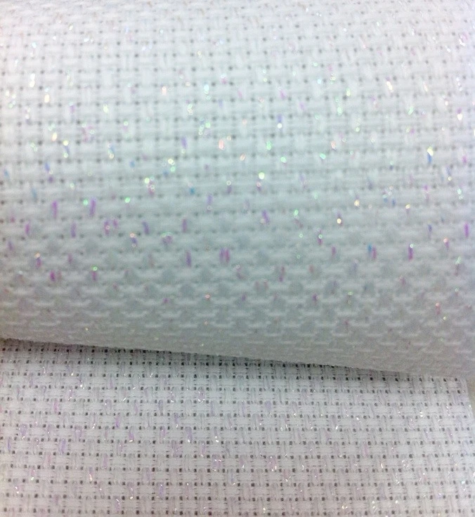 Top Quality Shining White 11CT 11ST 14ST 14CT cross stitch canvas fabric white sparkle shiny, 100cmx150cm or any size 7