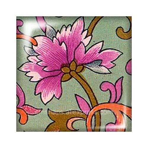 New Beauty Vintage flowers patterns 12mm/20mm/25mm/30mm Square photo glass cabochon demo flat back Making findings FB0008
