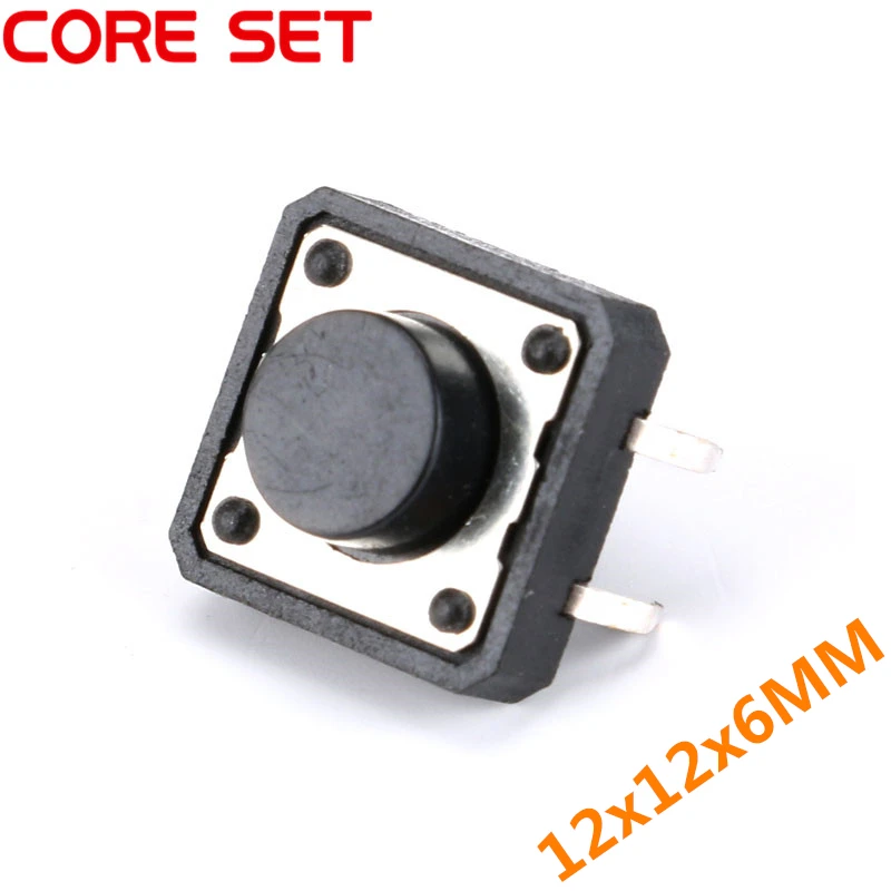 20Pcs 12X12x6mm 4PIN dip TACT push button switch Micro key power tactile switches 12x12x6 12*12*6MM Light touch