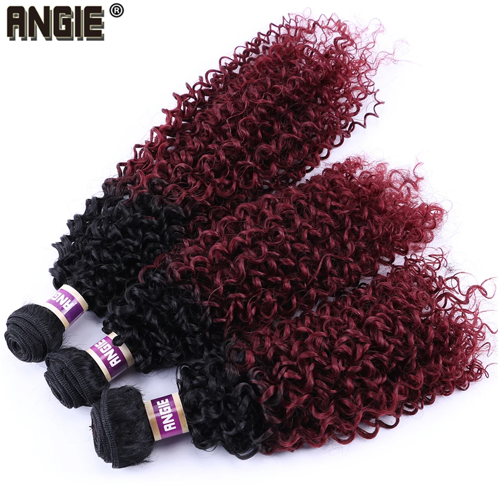 1 Bundle Kinky Curly Synthetic Hair Weave Bundles 16 18 20 Inches 70gram Ombre Color Two tone Curly Hair Bundles