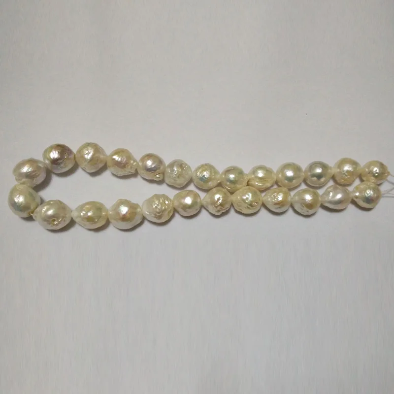 16 inches 11-14mm Natural White Loose Large Baroque Pearls Loose Strand