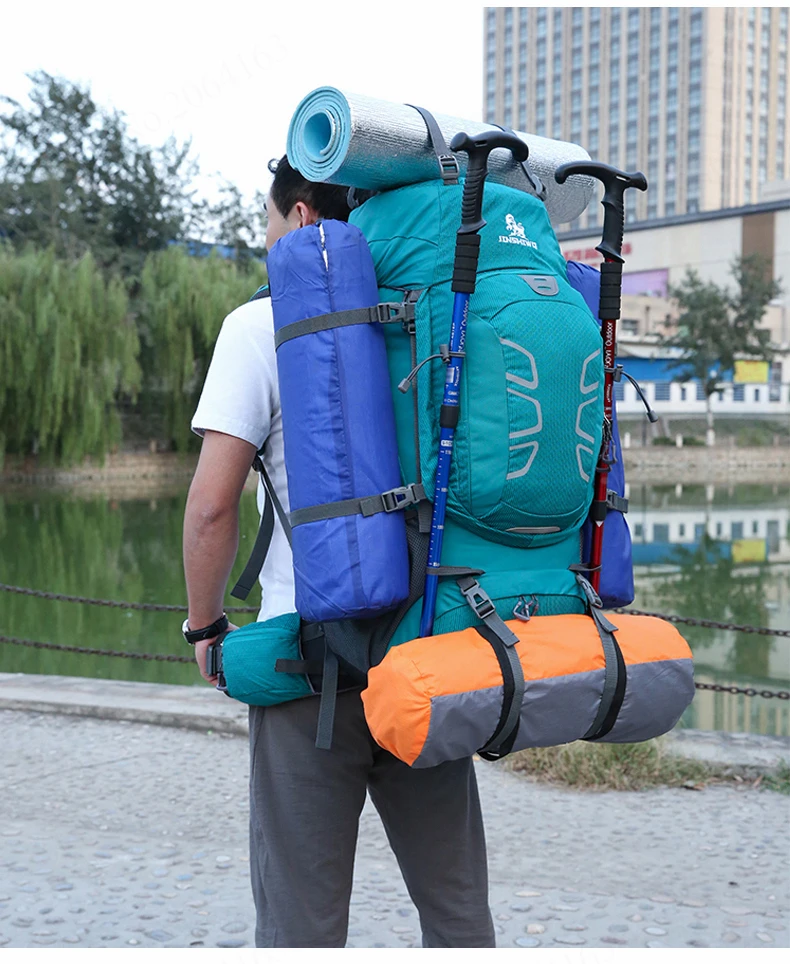 60L Wasserdicht Klettern Wandern Outdoor Rucksack Frauen & Männer Tasche Camping Bergsteigen Rucksack Sport Bike Reisetaschen – Detail 21