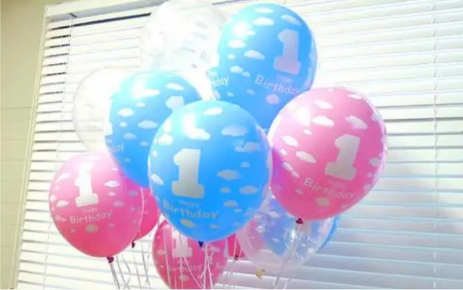 New Balloons for Baby 1st First Birthday Celebration Girl Boy Printed Number 1 Children Birthday Party