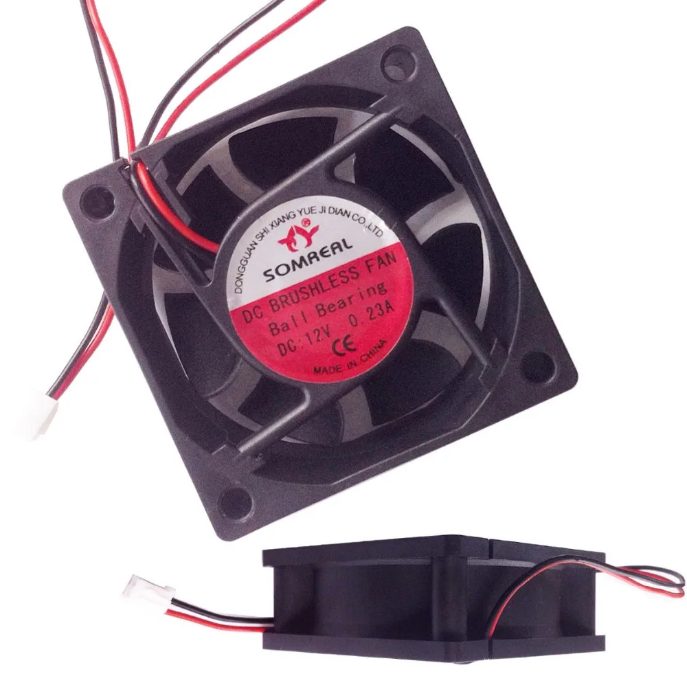 12V DC Fan 230mA 60x60x25mm Cooling Fan brushless 2 Pins Dual Ball Bearing