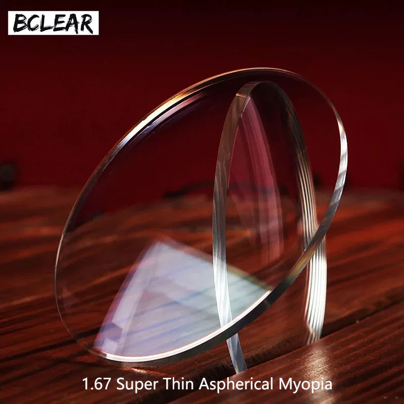 BCLEAR 1.67 Aspheric Ultra Thin Eyeglass Prescription Lenses For Eyes Myopia HMC EMI UV400 Diopter Nearsighted Shortsighted Hot