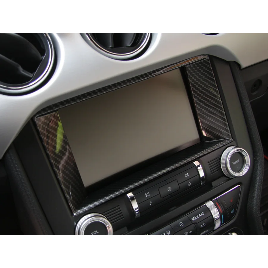 For Ford Mustang 2015-2017 Car Navigation GPS Decoration Frame Trim Sticker Car-styling Car-covers Carbon Fiber Style