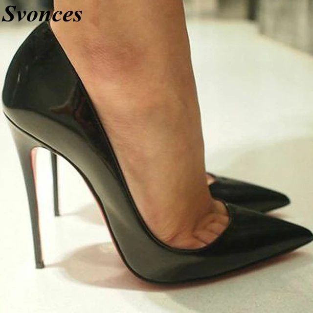 Large Size Shoes Women So Nice Kate Heels 12cm 10cm Black Patent Leather Shoe Pigalle Fashion Wedding Shoes Bridal Women Pumps