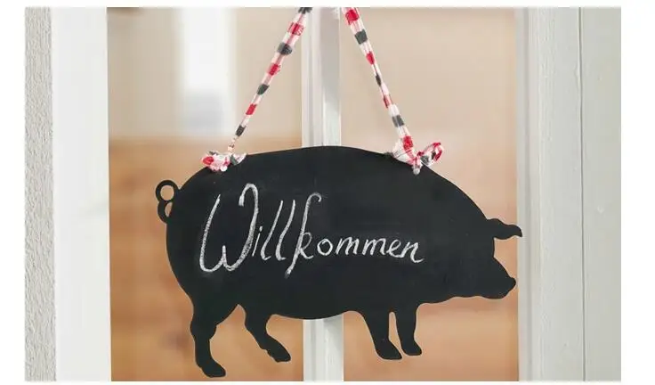 38*41cm,DIY,Export to Europe Cute Iron Piggy Blackboard recipe welcome card,zakka Wall decoration, bar, kitchen