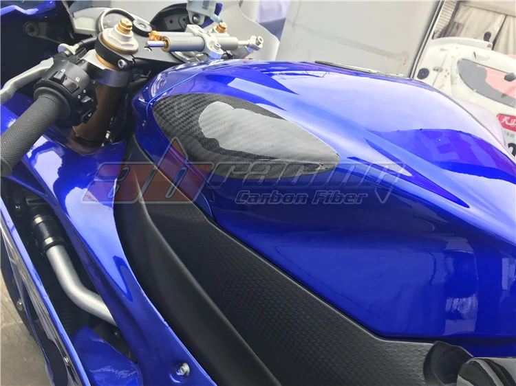 Tank Corner Side Guard Cover Crash Protector For Yamaha YZF R6 2008 - 2016 Full Carbon Fiber 100% Twill