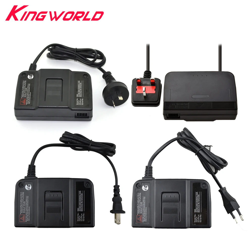 عالية الجودة الولايات المتحدة/الاتحاد الأوروبي/الاتحاد الافريقي/المملكة المتحدة التوصيل التيار المتناوب محول التيار الكهربائي شاحن ل N64 سلك الطاقة