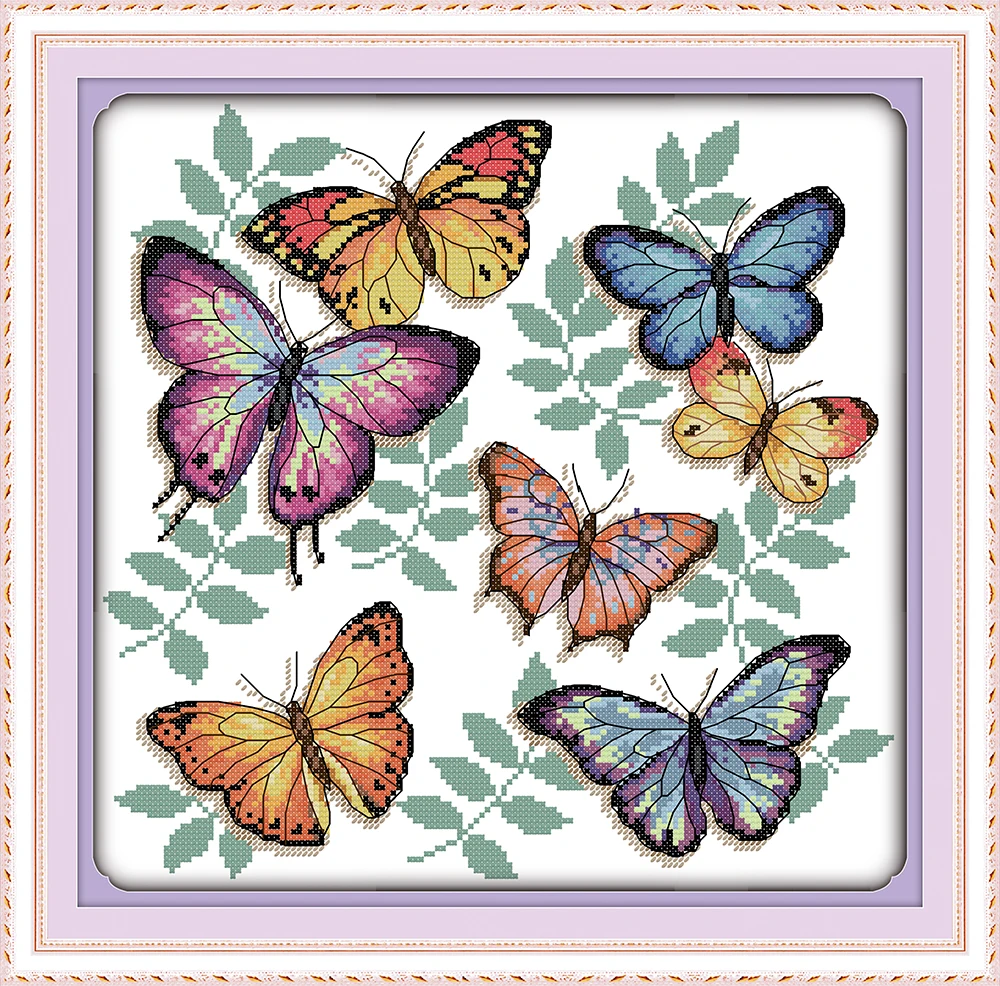 12 Tele Pre-stampate Per Pittura Adulti E Bambini - Tema Farfalle Colorate, 20x20 Cm, Per Sorseggiare E Dipingere
