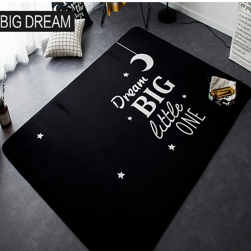 

Children's Big Dream Black Carpet, Crawling, Sleeping, Bedroom, Living Room, Non-slip Mats, 145cm, 195cm