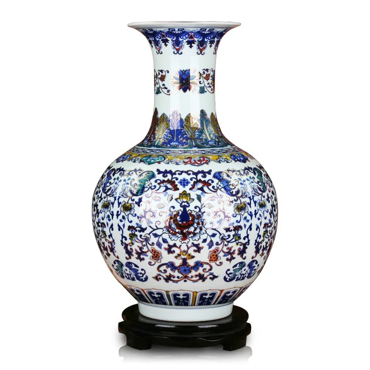 

Qing Dynasty Ancient home decorate Porcelain Vase Blue and White Ceramic vase flower Jingdezhen yuan dynasty ceramics