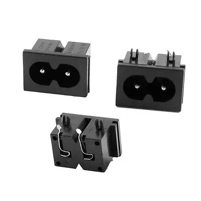 3 Pcs Ac 250V 2.5Amp 2 Polen IEC320 C8 Power Inlet Socket Connector Soldeer