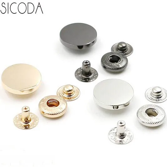 SICODA High quality Flat Shirt Clothes Metal buttons outerwear Gold buckle Overcoat anchor buckle snap button 20sets/lot