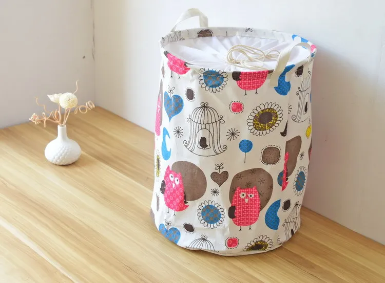 35*45cm Geometry Owl  Drawstring Storage barrel,Household toys Dirty Clothes Foldable colorful Storage Basket Storage Bag