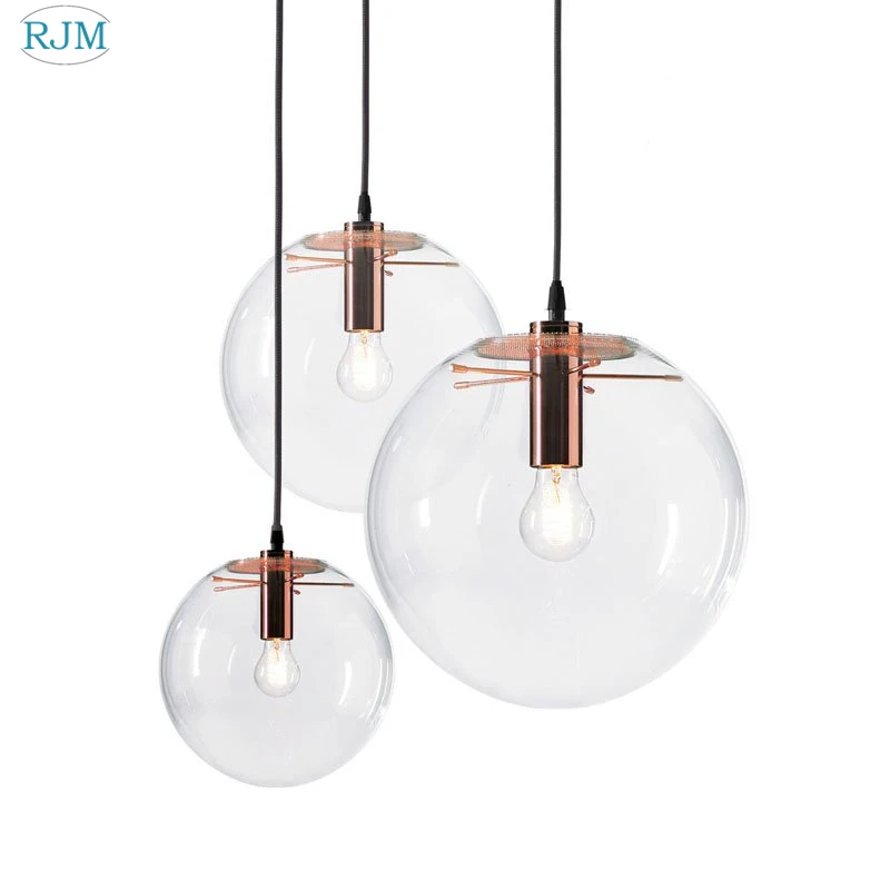 Imagem -02 - Nordic Moderno Luzes Pingente Criativo Bola de Vidro Bolha Pendurado Lâmpada para Sala Estar Quarto Cozinha Lustre Suspensão Luminária