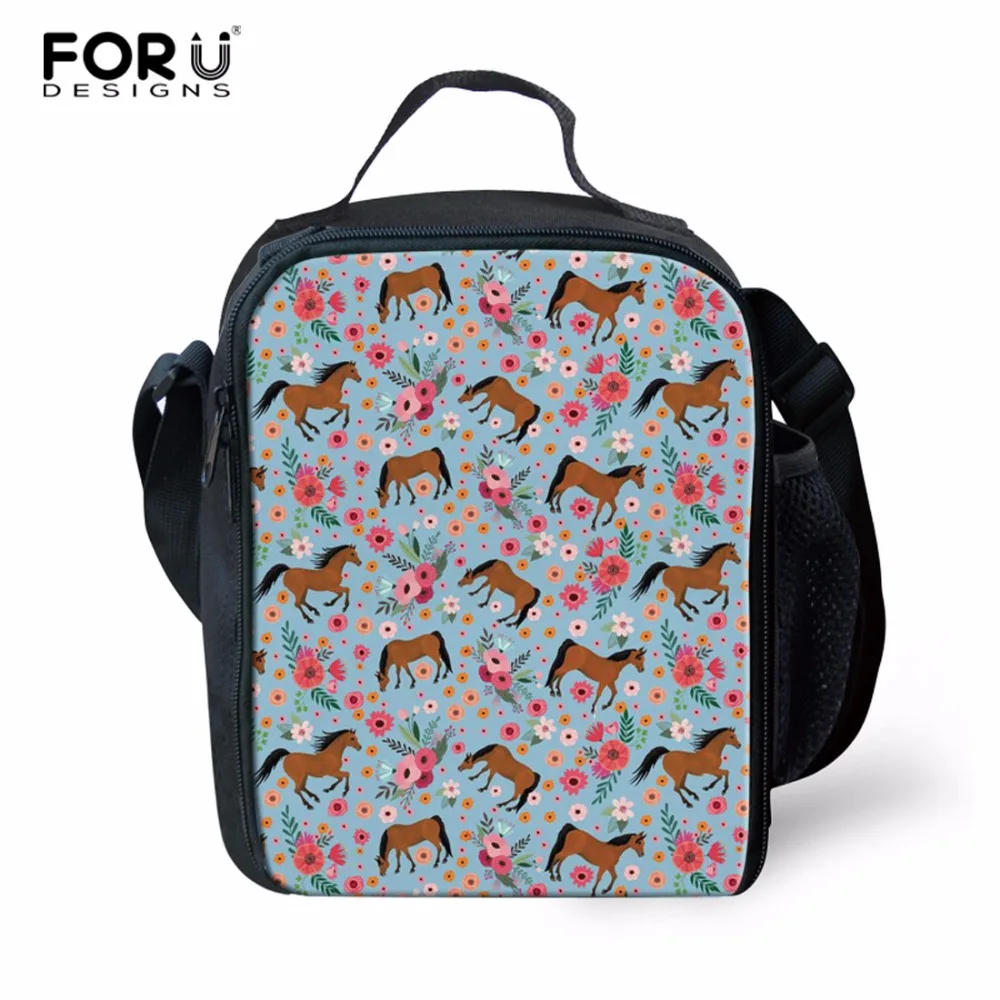 

FORUDESIGNS Horse Portable Lunch Bag Insulation Thermal Package Picnic Adult Child Food beverage Fashion Lunch Box Accessories