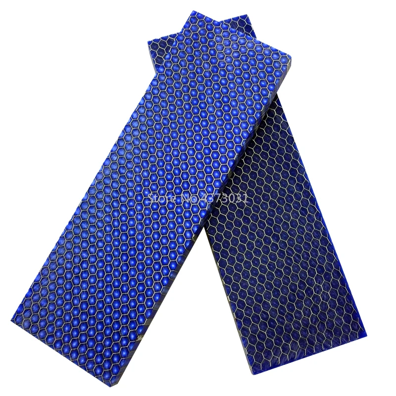 1 piece Blue C-Tek For DIY Knife handle material plate Resin material Snake grain Honeycomb pattern Slingshot handle