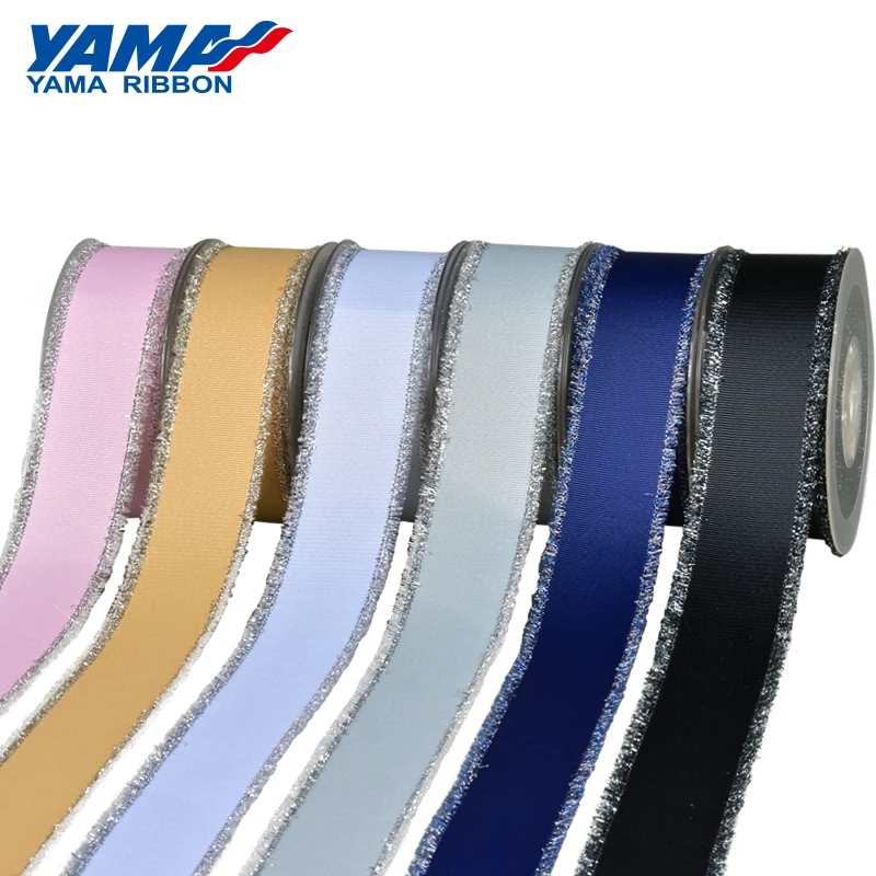 YAMA 16mm 25mm 38mm Fashion Silver Purl Grosgrain Fringe Golden Ribbon 6 Colors 100Yards/Roll Craft Diy Packing Gifts Wedding