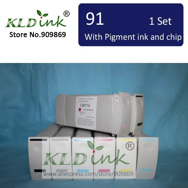 

[KLD Ink] Compatible HP91 C9464A C9465A C9466A C9467A C9468A C9469A C9470A C9471A Pigment ink cartridge for Designjet Z6100