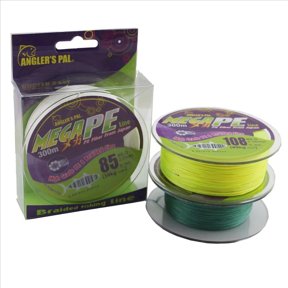 300M Anglers Pal MEGA X8 multifilament PE braided Japan fishing line 8 strands braid, Durable Fishing Equipment