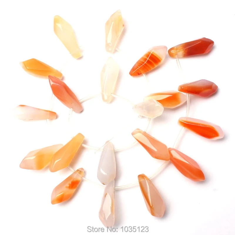 8x25mm Natural Color Agates Freeform Shape Loose Beads Strand 20Pcs DIY Jewellery Making w2767