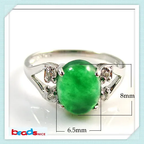 

Beadsnice ID26400 antique sterling silver rings 925 with malaysian jade